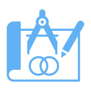 Icon of technical drawing tools to represent architecture