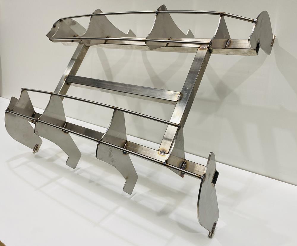 Paint Fixture, assisting on the paint line for one of our customers, made using Laser Cut parts of Stainless-Steel and formed together with TIG Welding.